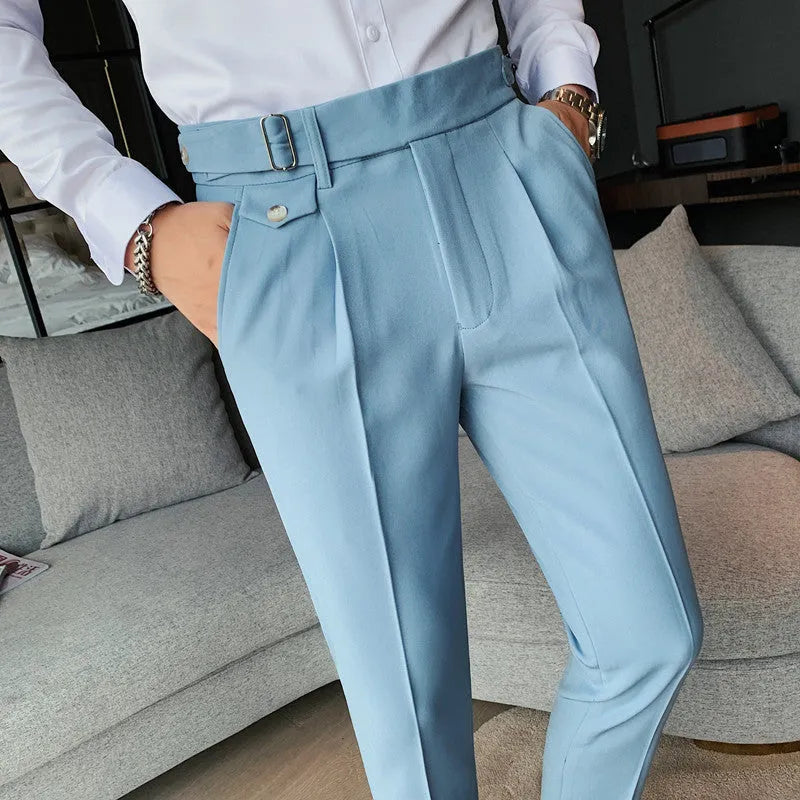 Straight-leg casual trousers in solid colours with waist size options