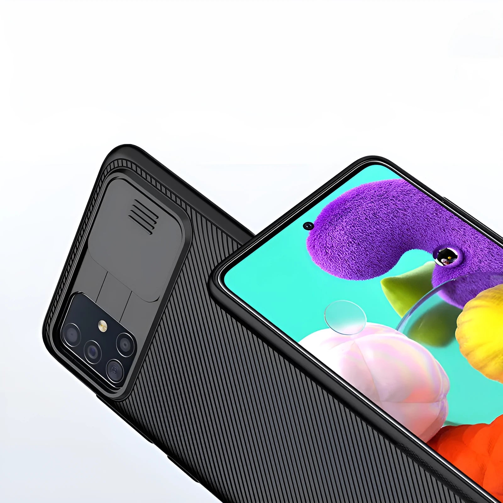 Black PC back cover case for Samsung Galaxy A51, hard shell protective phone case