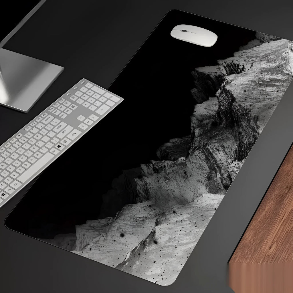 Oversized gaming mouse pad with cold air style pattern on natural rubber base