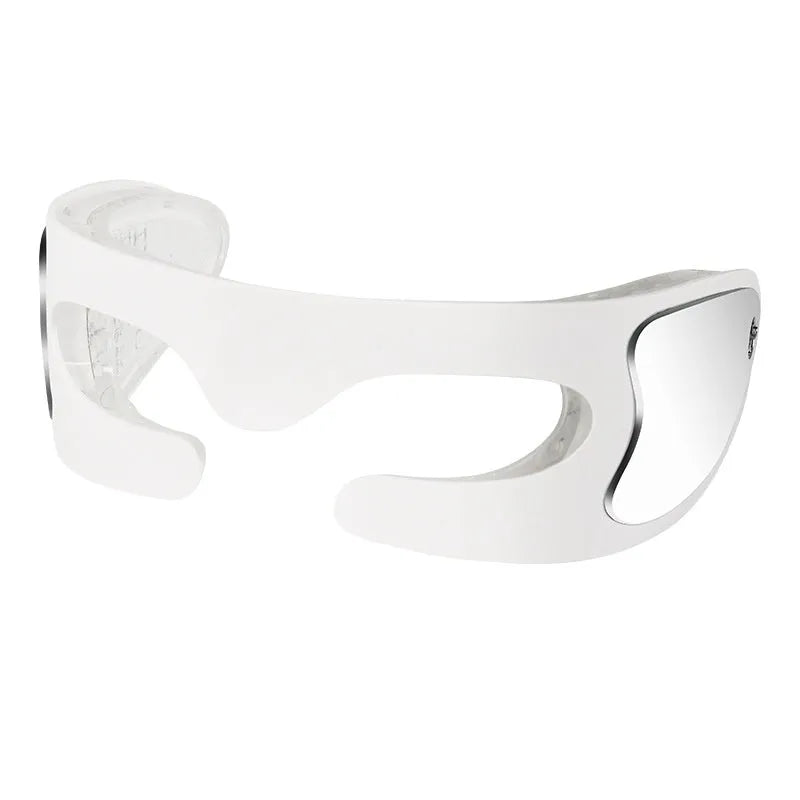 White portable rechargeable red light eye massager on a table