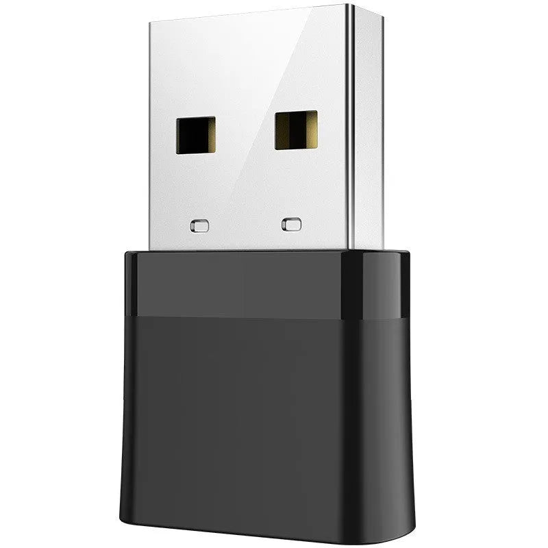 Black dual-band USB Wi-Fi and Bluetooth adapter with nickel-plated connector for computers