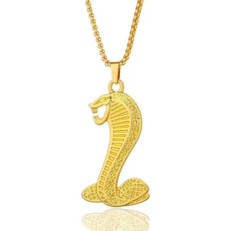 Geometric alloy pendant necklace with inlaid zircon detail in gold colour BY0349