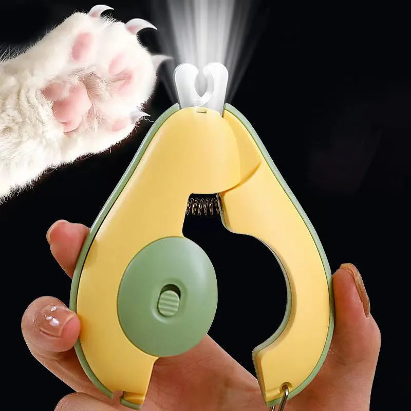 Professional LED pet nail clipper for small dogs and cats in green, pink, or white colours