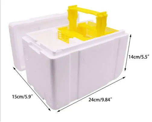 Three white EPS foam mini boxes for beekeeping tool storage and transport.