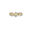 Silver adjustable opening couple ring with electroplated white gold or black gold finish