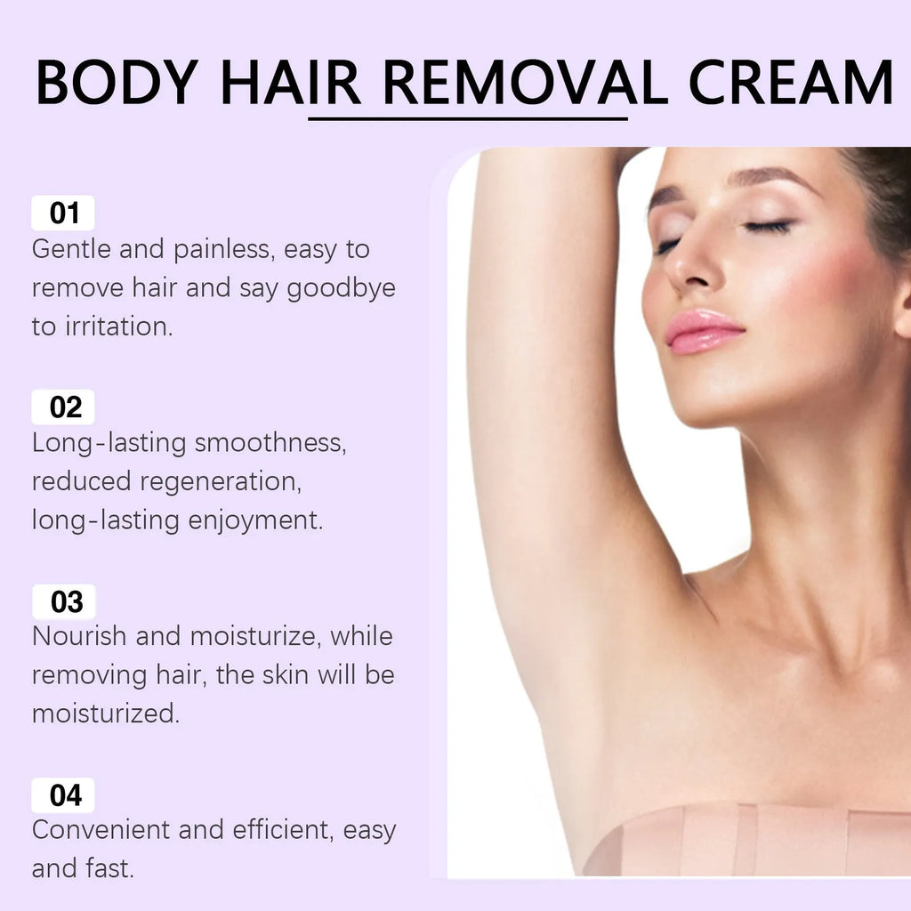 Ouhoe Gentle Body Depilatory Cream 100g tube with scraper for mild hydrating hair removal