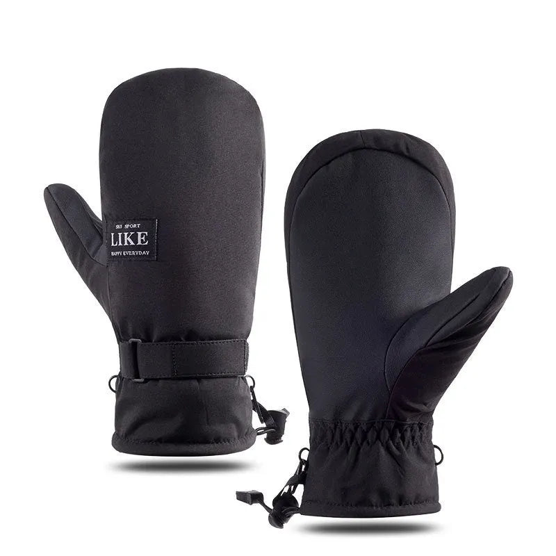 Black touch screen cycling gloves with waterproof windproof features for winter riding