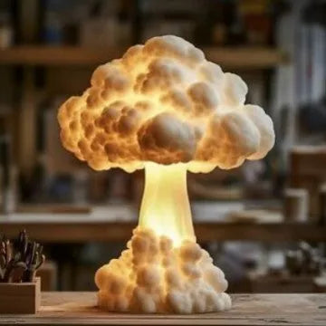 Atomic bomb explosion mushroom cloud shaped modern art table lamp with USB cable.
