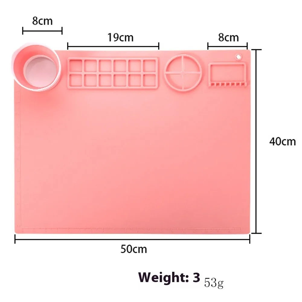Silicone double bowl painting mat for watercolour art in various colours