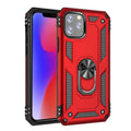 Shockproof bracket ring phone case in black for iPhone 14 Pro with built-in kickstand and magnetic ring