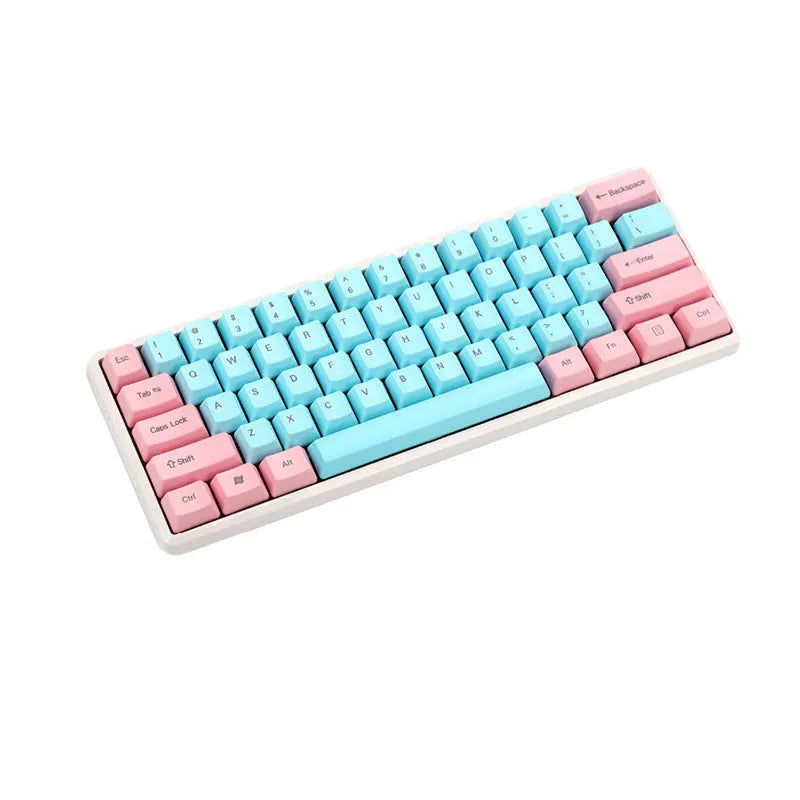 Pink PBT keycaps with side-printed legends for mechanical keyboard replacement