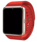 Black smartwatch with 1.54 inch touch screen on a silicone strap, showing a watch face with step count.