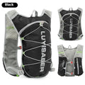 Multifunctional nylon running backpack with reflective strips, shown in a solid colour.