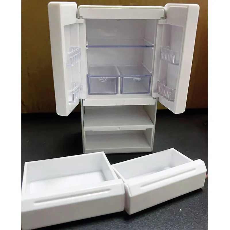 White miniature candy shop plastic model with LED light, 11.4 cm tall.