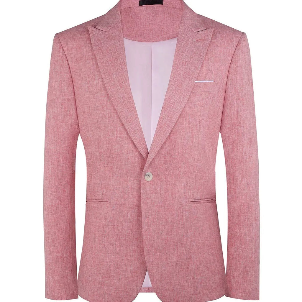 Men's western casual suit jacket in pink or light blue colour options