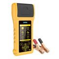 Autool BT760 digital battery tester with colour screen, thermal printer, and red and black battery clips.
