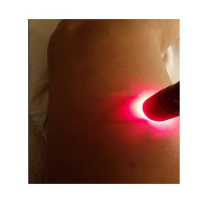 Black aluminium alloy smart vein locator portable medical torch with red LED light.