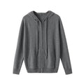 Men's hooded knitted cashmere cardigan with zipper front in solid colours for business casual wear