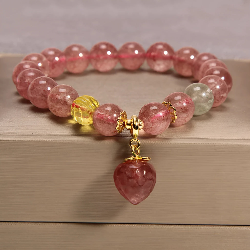 Korean-style natural garnet multi-layer crystal bracelet for women with pearl and quartz ornaments