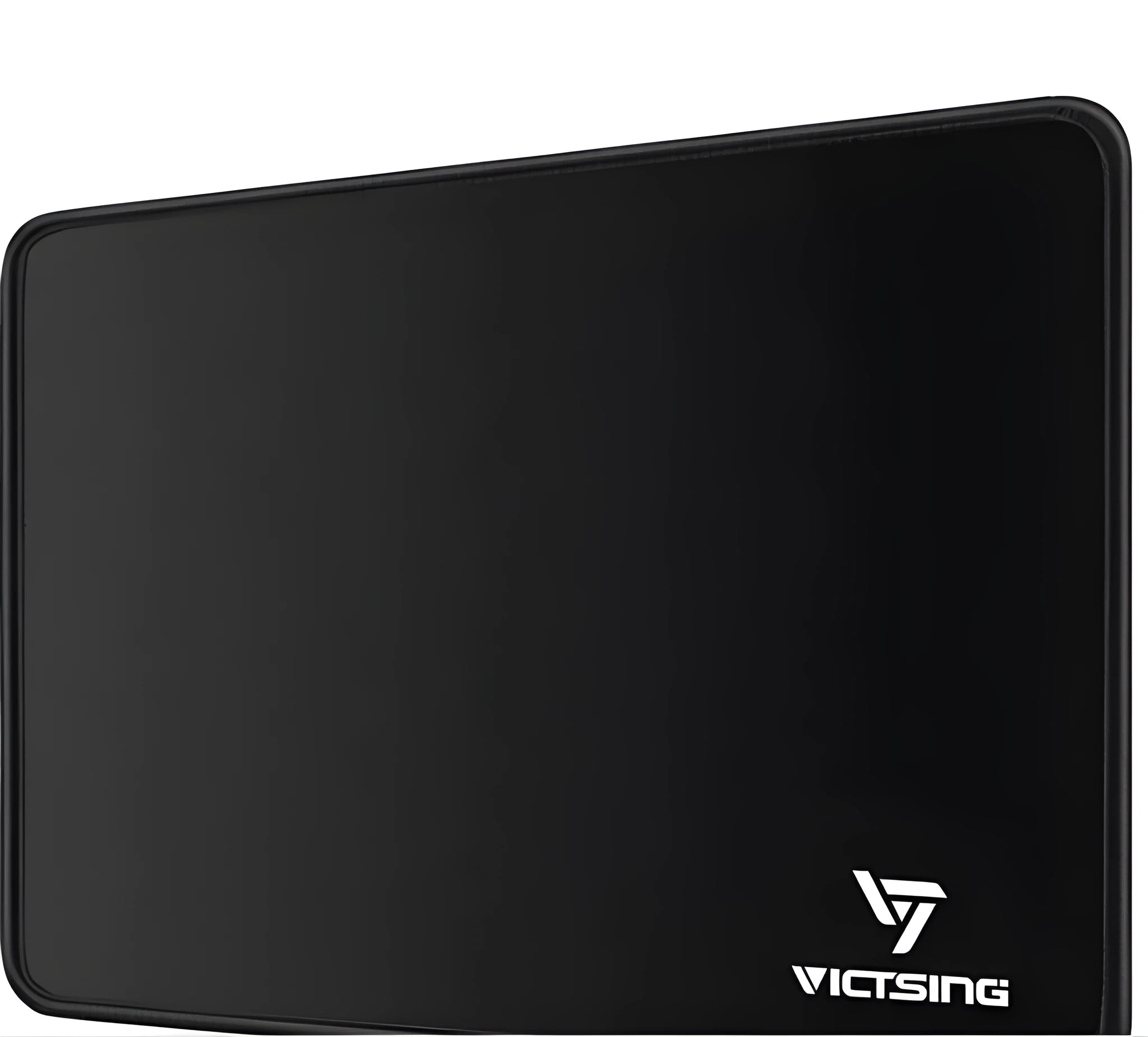 Black thickened rubber gaming mouse pad with rough grain textured surface measuring 270mm by 220mm