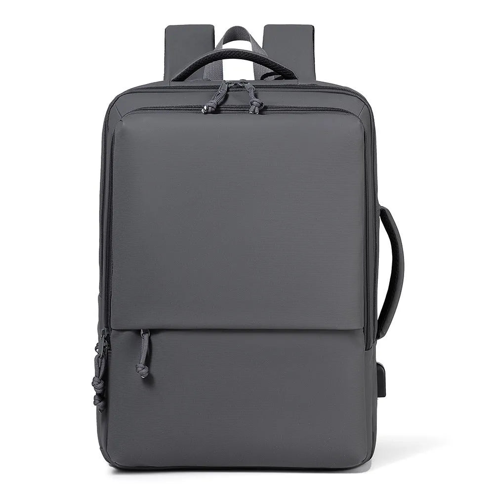 Waterproof Oxford cloth backpack in business style with air pillow belt system, shown in multiple colour options