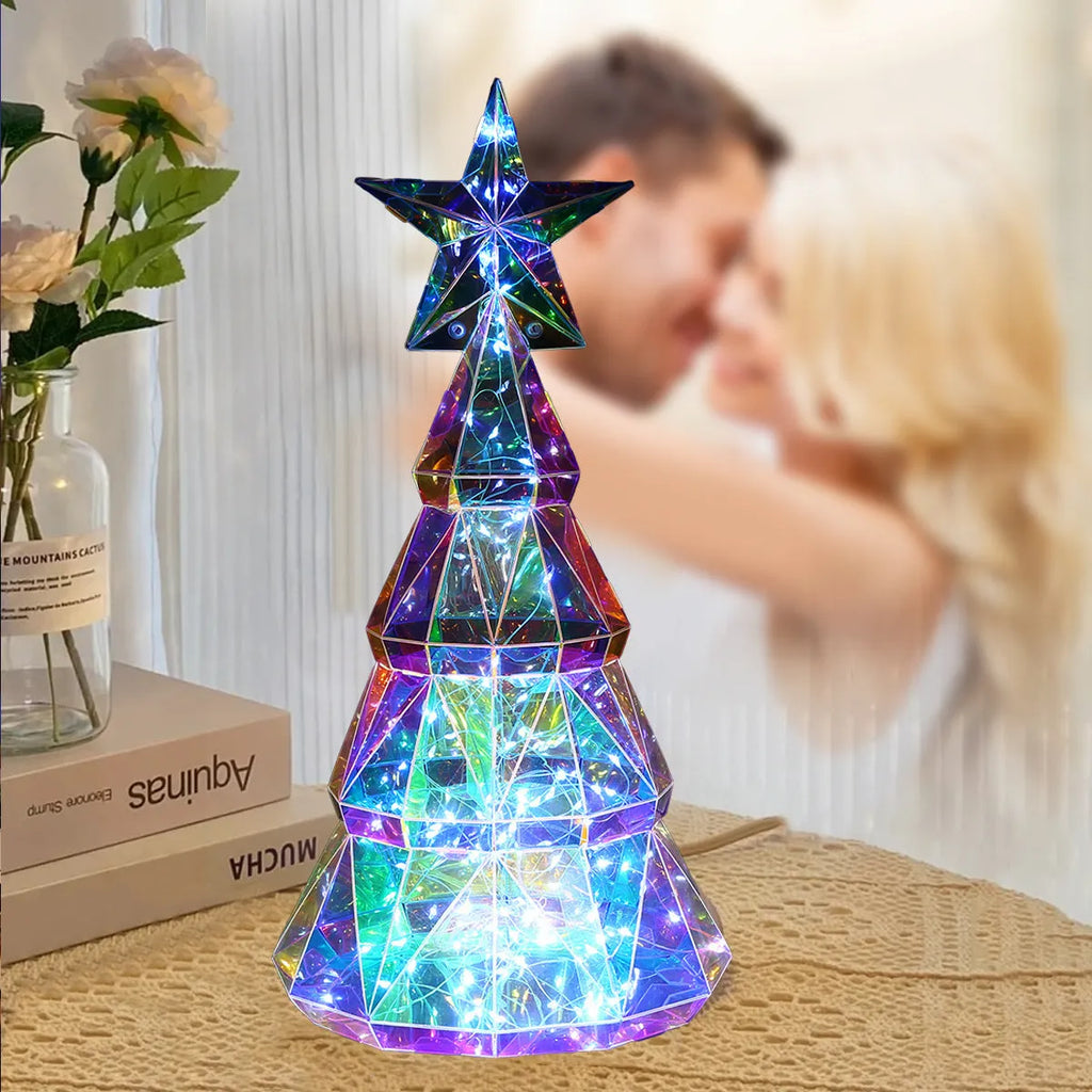 Colourful cartoon Christmas tree light decoration with luminous feature measuring 14.5x4.8x20cm