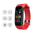 Adult sports silicone pedometer bracelet with a 0.96-inch touchscreen display on a wrist.