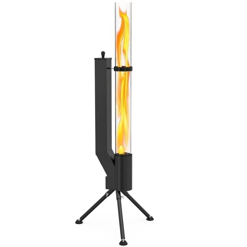 Vertical iron wood burning rocket furnace heating stove for outdoor courtyard installation
