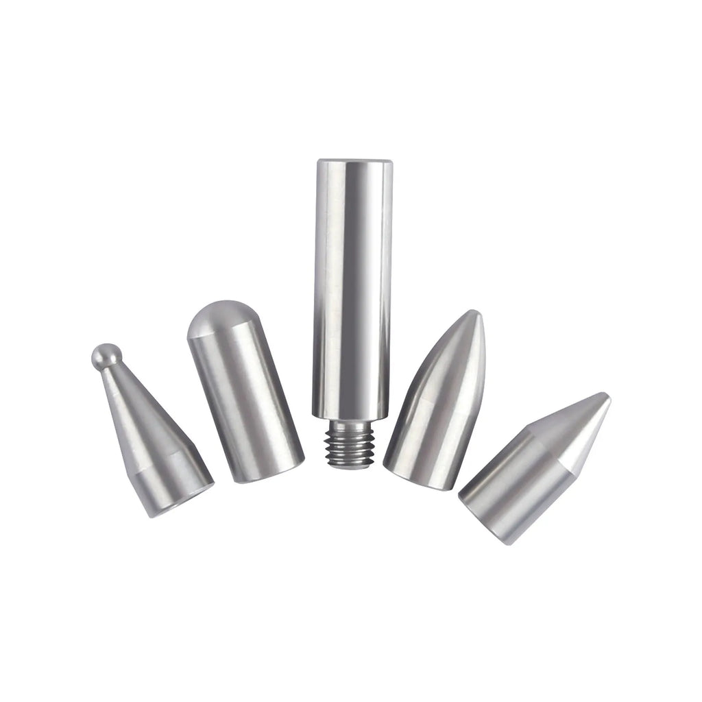 Alloy steel three-piece car dent repair tool set with hook crowbar on a workbench.