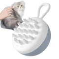 3-in-1 dog shampoo brush with silicone massage points and double-sided scrubbing head