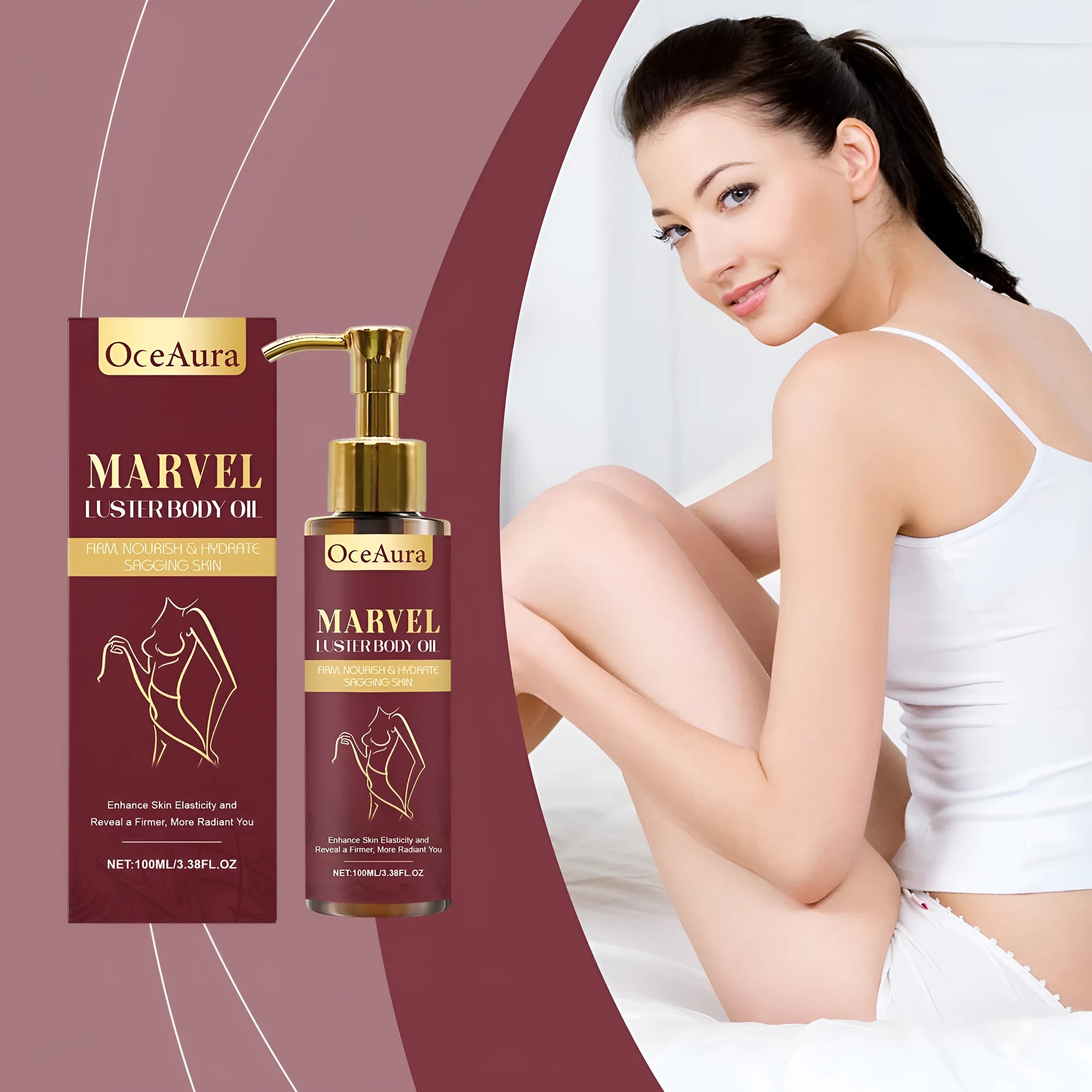 100ml bottle of Gloss Care body massage oil with glycerin and vitamin E