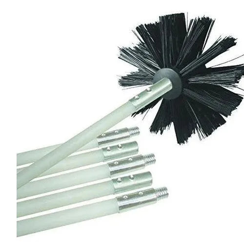 600mm long flexible chimney cleaning brush with nylon bristles for dryer ducts and range hoods.