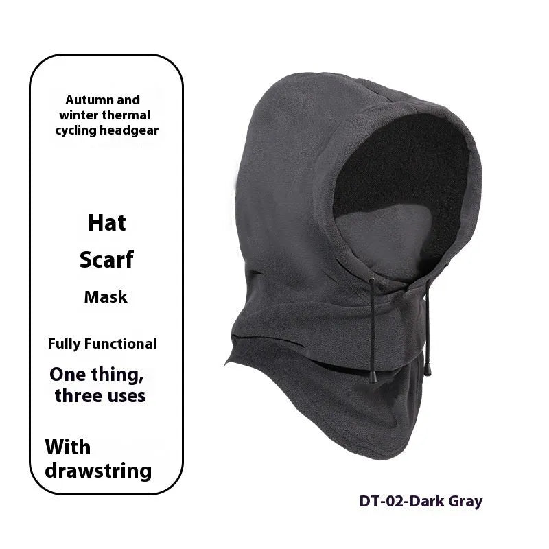 Thermal windproof cycling sports mask in polar fleece black free size unisex face cover