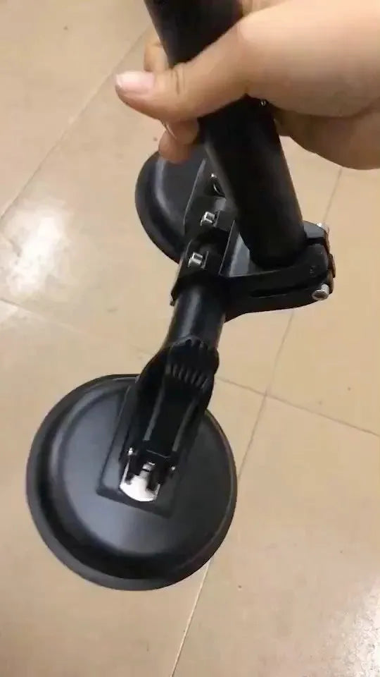 Black off-road car sucker base flagpole mount with round glass suction cup
