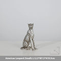 Leopard resin ornament in American Leopard colour, showing large, small, and walking posture style options.