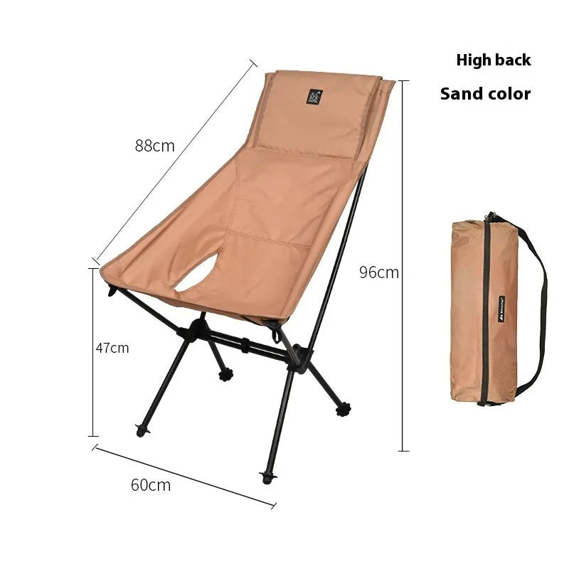 Aluminium alloy foldable moon chair with Oxford cloth seat in army green colour