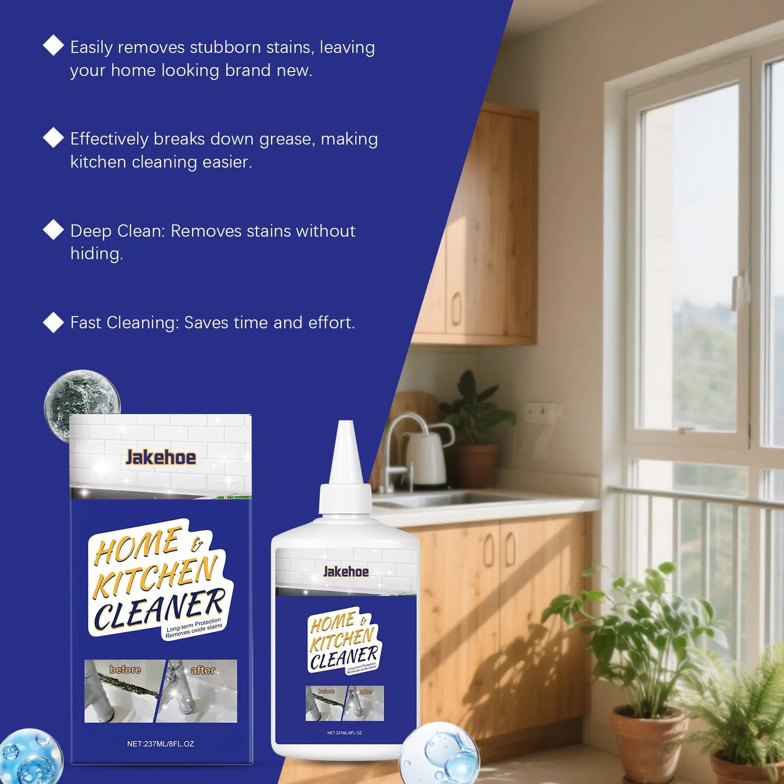 237ml household decontamination gel tube for kitchen and bathroom cleaning with sodium hypochlorite
