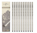Professional charcoal pencil art set with multiple hardness grades and soft carbon sticks for sketching