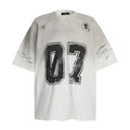 Men's short-sleeved cotton T-shirt in white and black colour options showing front view