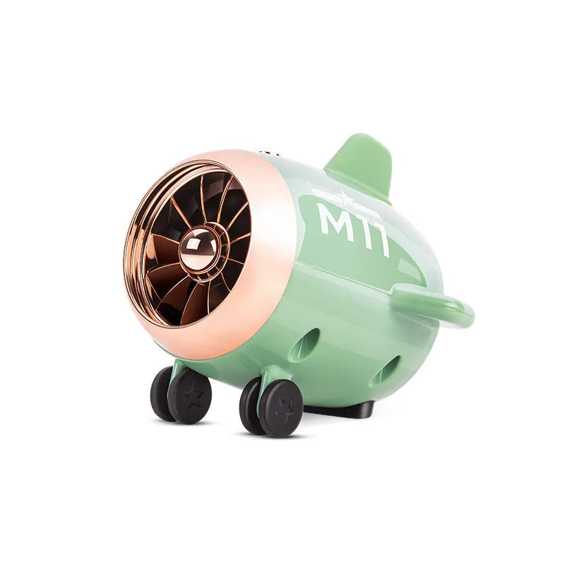 Mini wireless Bluetooth speaker in vintage blue colour showing compact 85x75x70mm dimensions with USB charging port
