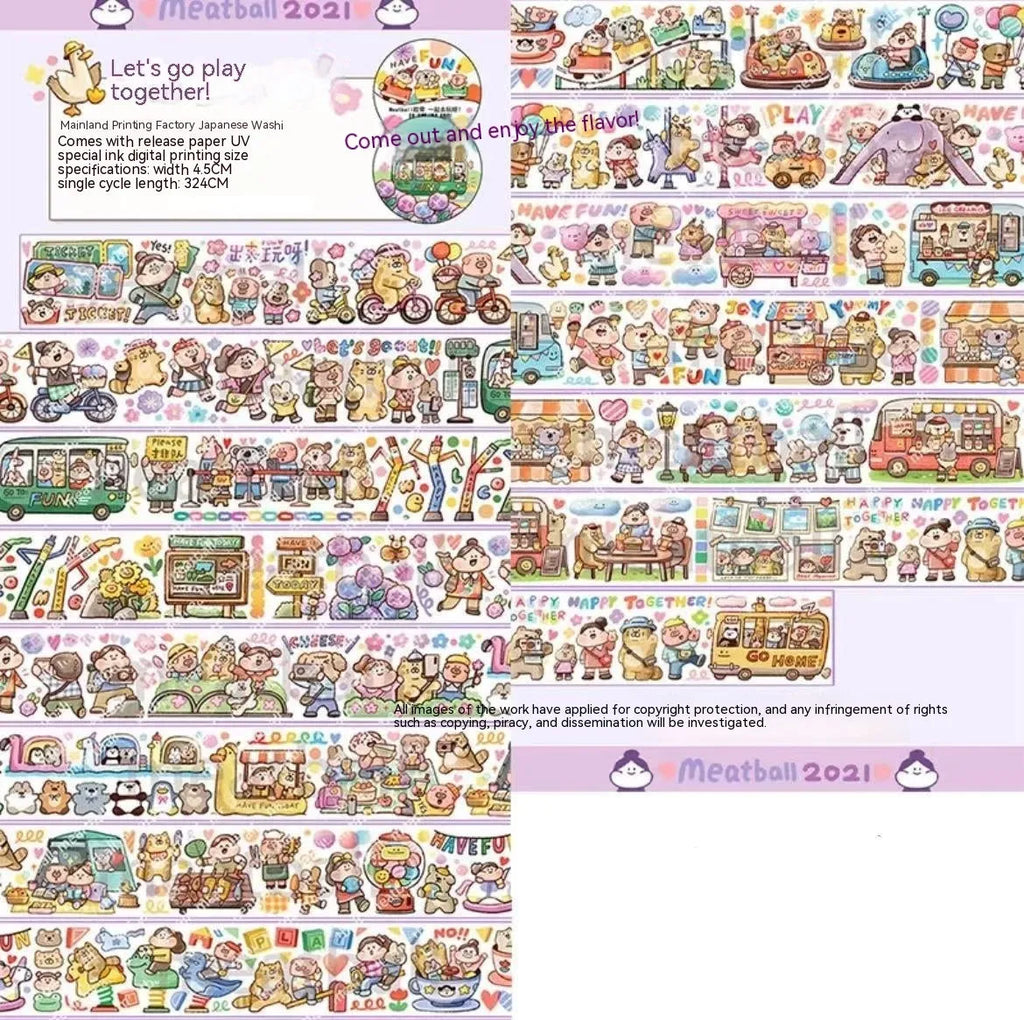 Colourful cartoon character stickers on Japanese paper for haemorrhoid tape packaging customisation
