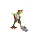 Pastoral style synthetic resin frog figurine ornament for home decoration
