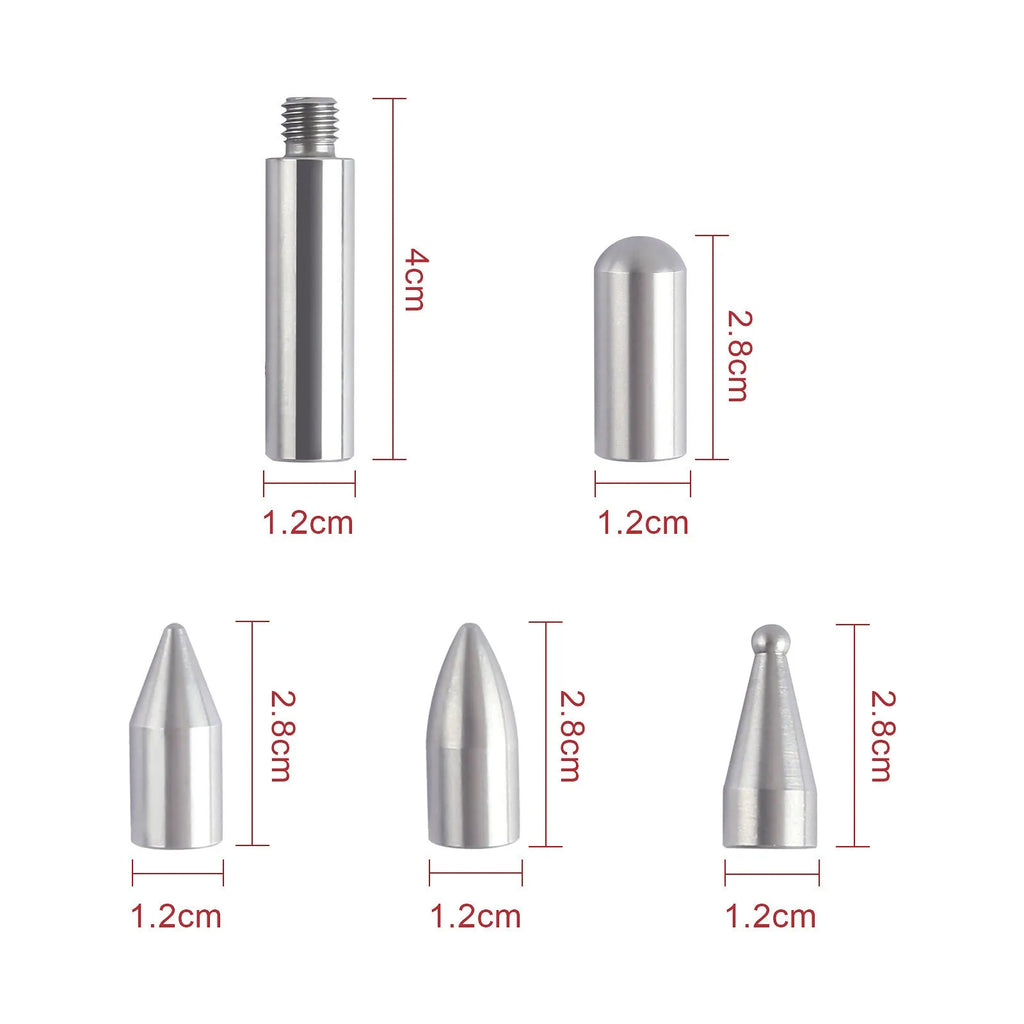 Alloy steel three-piece car dent repair tool set with hook crowbar on a workbench.