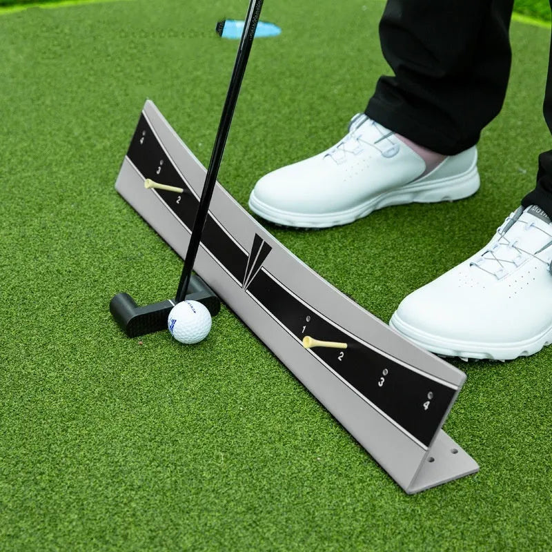 Adjustable golf putter trajectory balance simulator with PVC construction for indoor putting practice