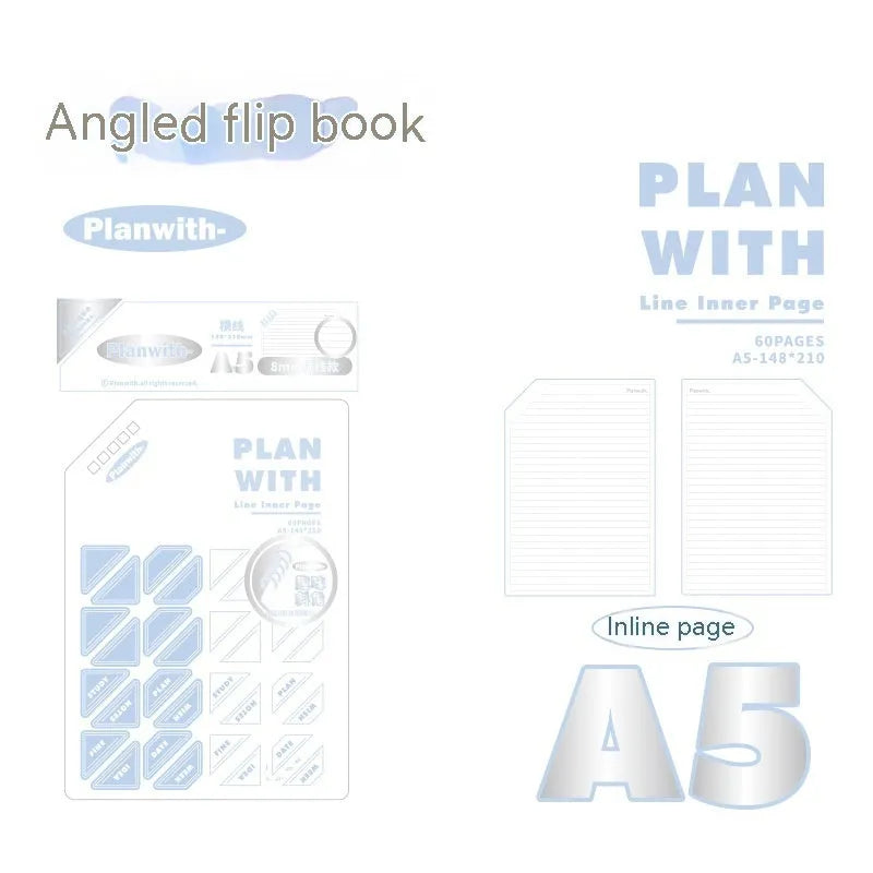 A5 and B5 student draft notebooks with white and blue plaid covers from the artsy Ins style salt series