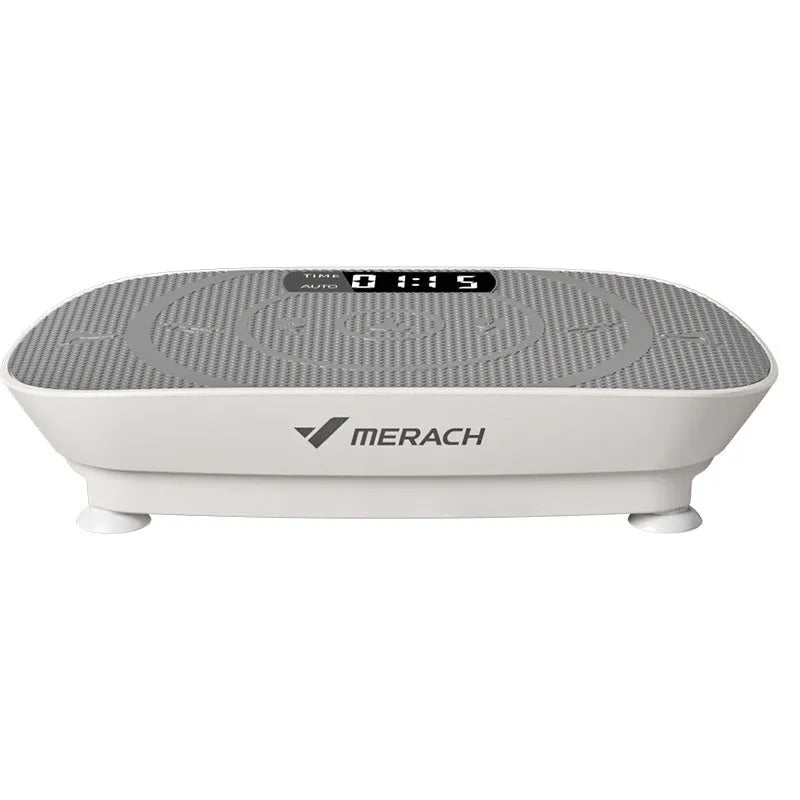 Portable grey smart power plate MR-2398 with dimensions 58x38x16cm showing Bluetooth connectivity and US electrical plug