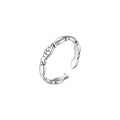 Women's adjustable S925 sterling silver vintage fish ring showing carp design elements
