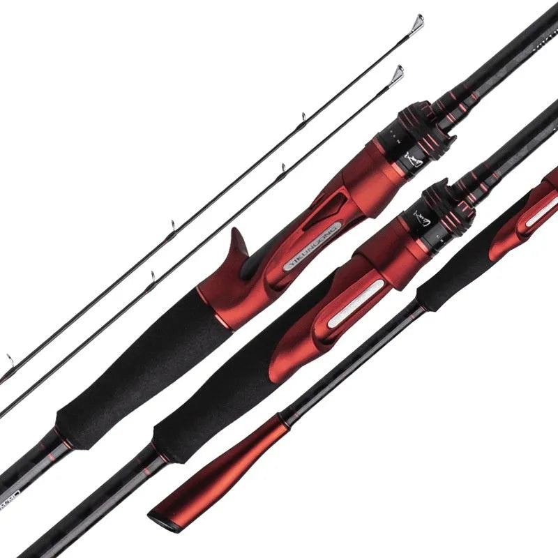 Carbon fishing rod with straight handle or pikestaff design in 210cm and 240cm lengths for light lure fishing