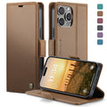 Black anti-theft TPU leather phone case with card slot and kickstand for iPhone model