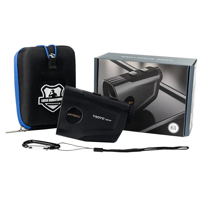 Golf laser rangefinder with slope compensation and flag lock feature